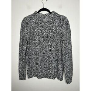 Lands’ End Women’s Gray Preppy Cable Knit Sweater Long Sleeve Size Medium
